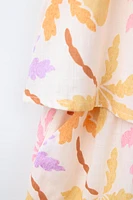 PALM TREE PRINT SHORT JUMPSUIT