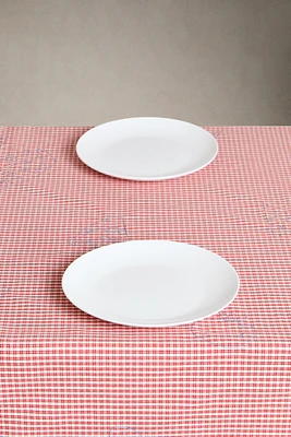 CHILDREN'S EMBROIDERED CHECK COTTON TABLECLOTH