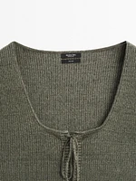 Linen knit corset top