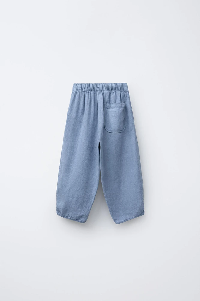 100% LINEN BAGGY PANTS