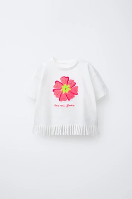 T-SHIRT BRODÉ À FRANGES