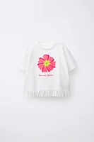 T-SHIRT BRODÉ À FRANGES