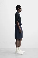 KNIT SILK LINEN POLO SHIRT