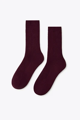 CHAUSSETTES CÔTELÉES AVEC COTON