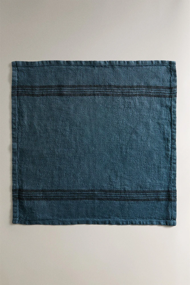 LOT SERVIETTES DE TABLE LIN ÉPAIS COLORÉ (LOT DE 2)