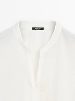 Semi-sheer long flowing shirt