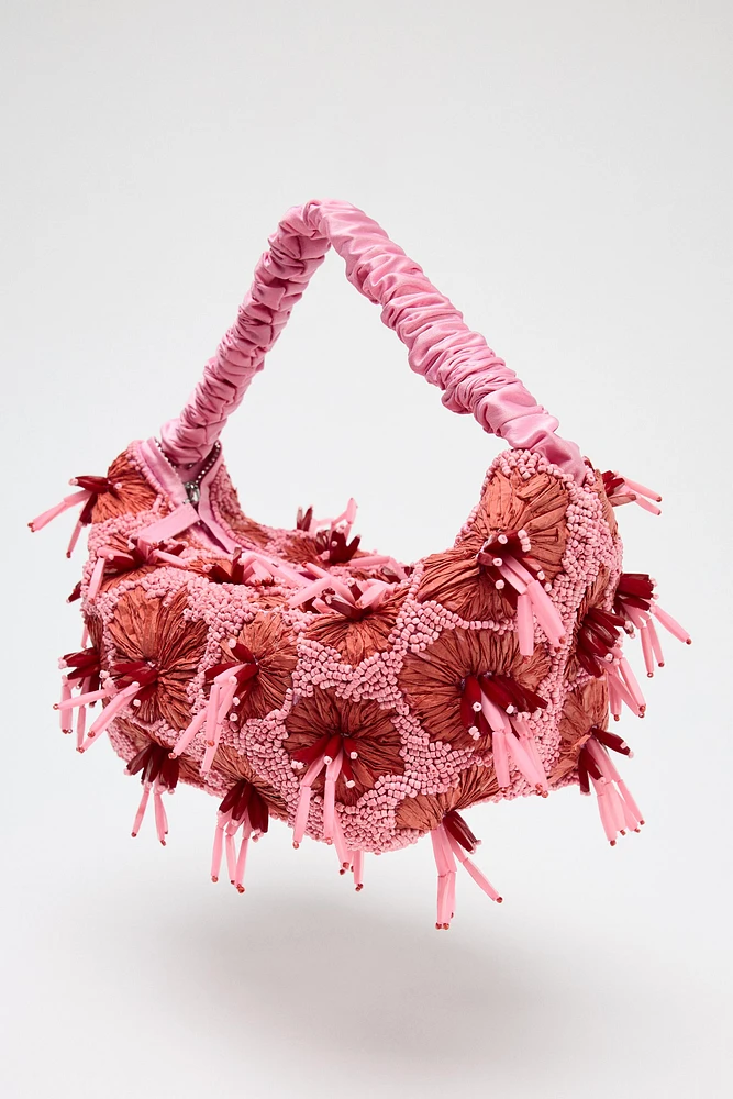 BEADED MINI BUCKET BAG
