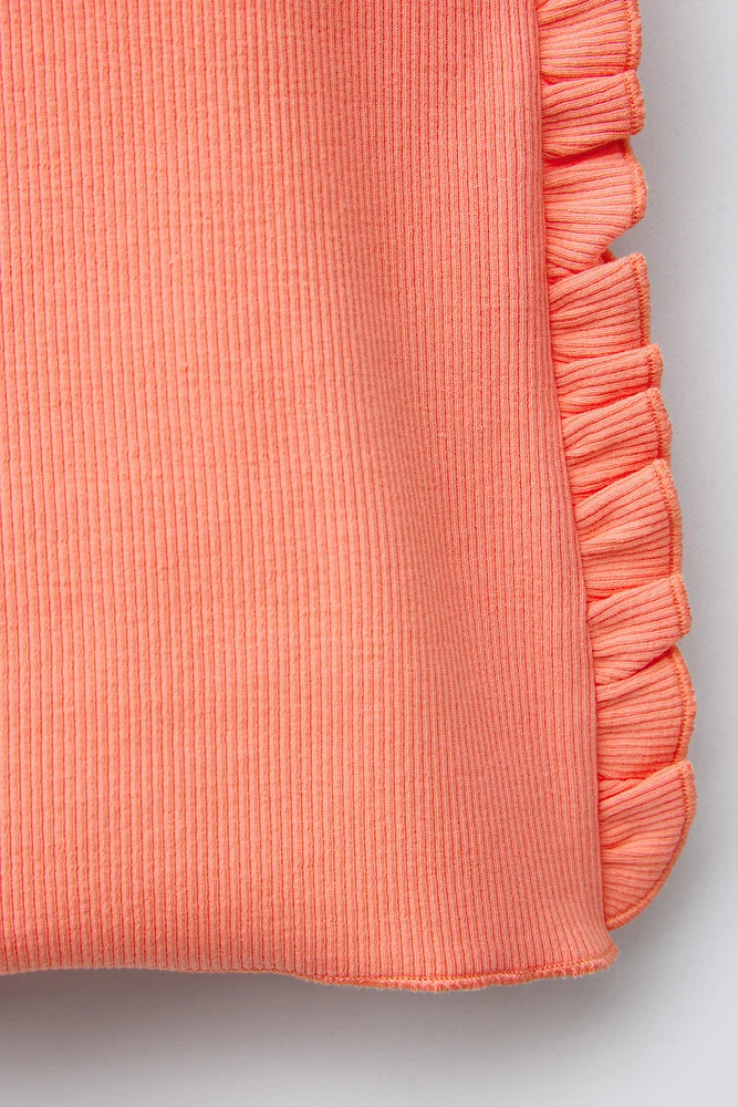 T-SHIRT RIB VOLANTS BRODÉ