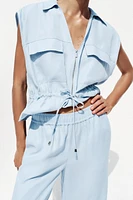 PANTALON LARGE TAILLE ÉLASTIQUE