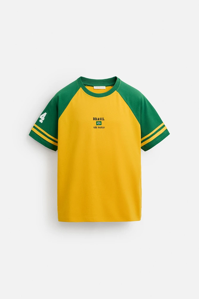 T-SHIRT COLOR BLOCK BRODÉ