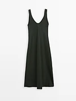 100% linen midi dress