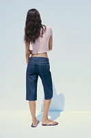 TRF MID-RISE CAPRI DENIM SHORTS