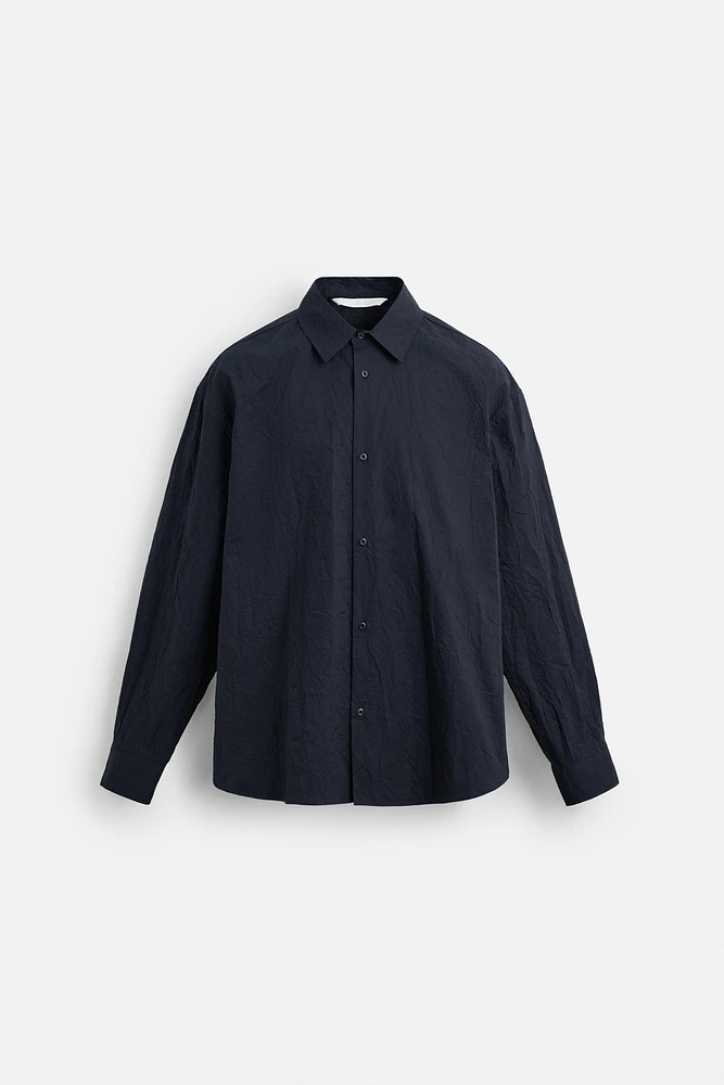 CHEMISE EN COTON À EFFET PLISSÉ