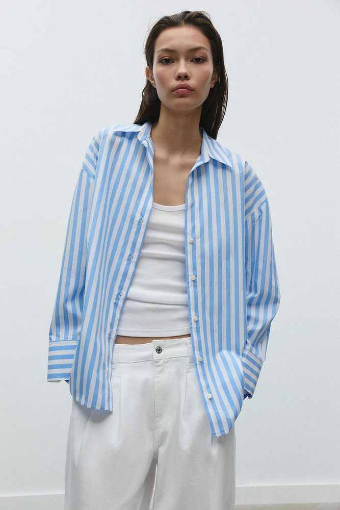 STRIPED POPLIN SHIRT