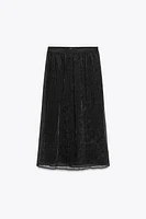 WRINKLED EFFECT MIDI SKIRT