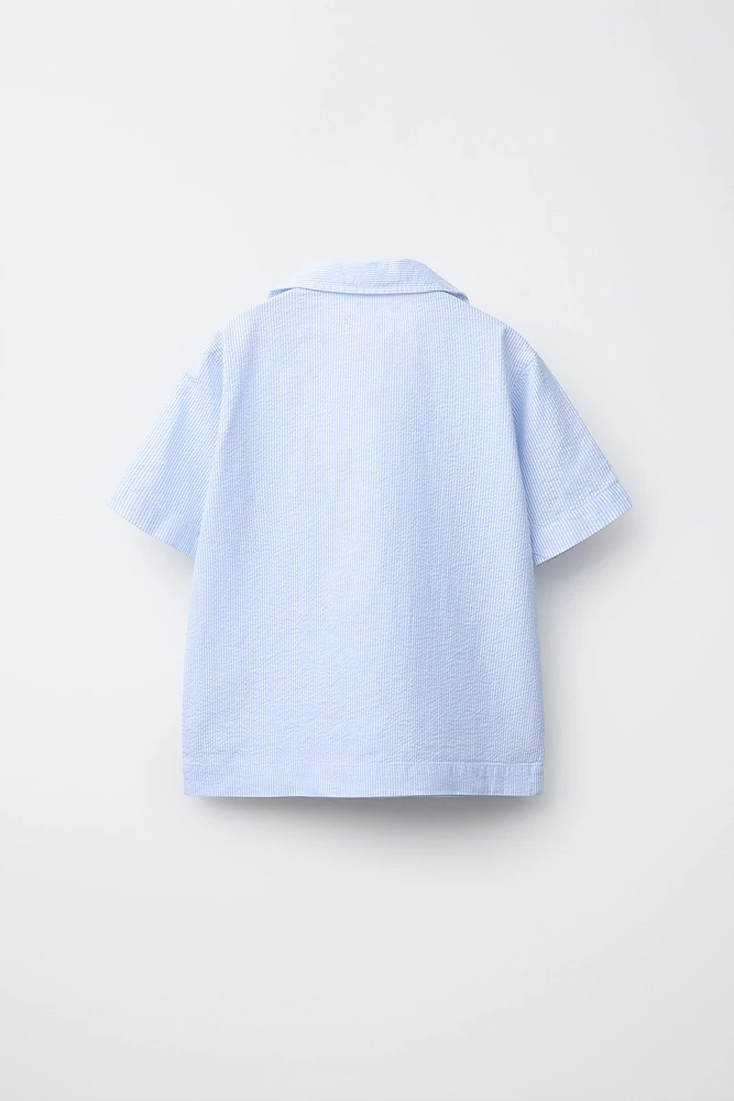 CHEMISE RAYURES SEERSUCKER