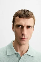 TEXTURED KNIT POLO SHIRT