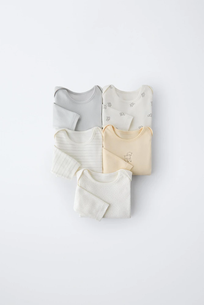 FIVE-PACK OF LAMB BODYSUITS