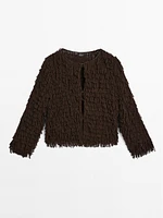 Knit cardigan with fringing - Studio