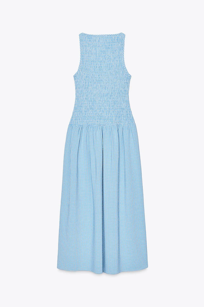 GINGHAM MIDI DRESS