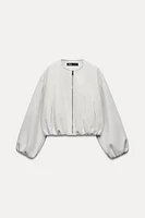 ELASTICATED TRIM SOFT BOMBER JACKET