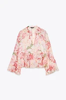 PRINTED RUFFLE SHIRT