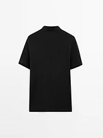 Micro textured piqué cotton polo shirt