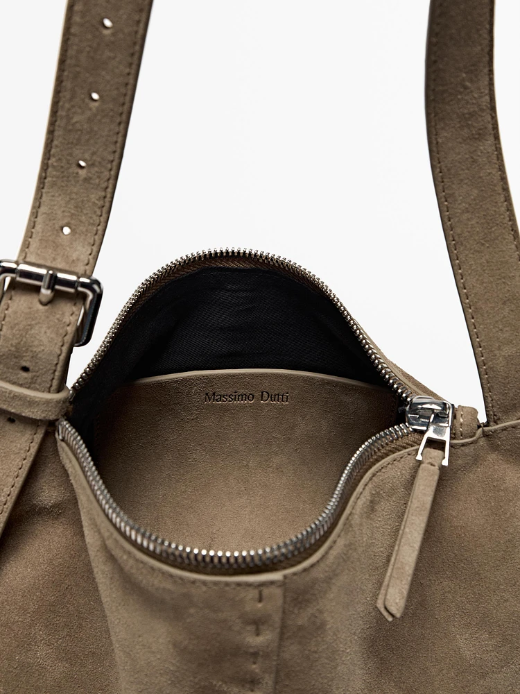 Mini-sac à bandoulière en croûte de cuir