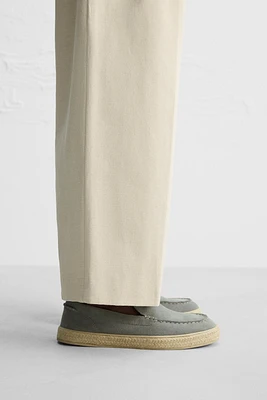 LEATHER JUTE LOAFERS