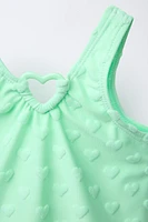 1-6 ANS/ MAILLOT DE BAIN À CŒURS SERVIETTE