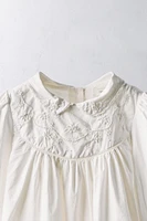 ANS/ ROBE EN POPELINE FLEURS BRODÉES LIMITED EDITION