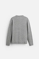 100% WOOL FLECKED SWEATER