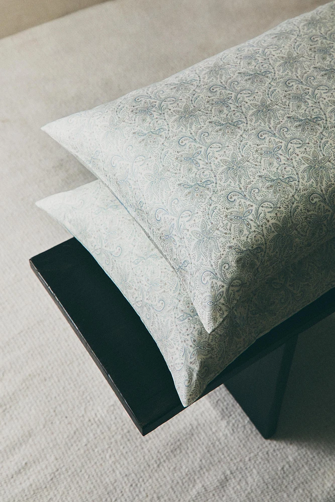 PAISLEY PRINT SATEEN PILLOWCASE