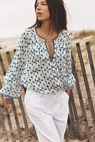 METALLIC THREAD PRINTED BLOUSE