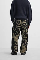 FLEECE JACQUARD PANTS X NANUSHKA