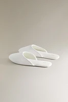 EMBROIDERED FABRIC SLIPPERS