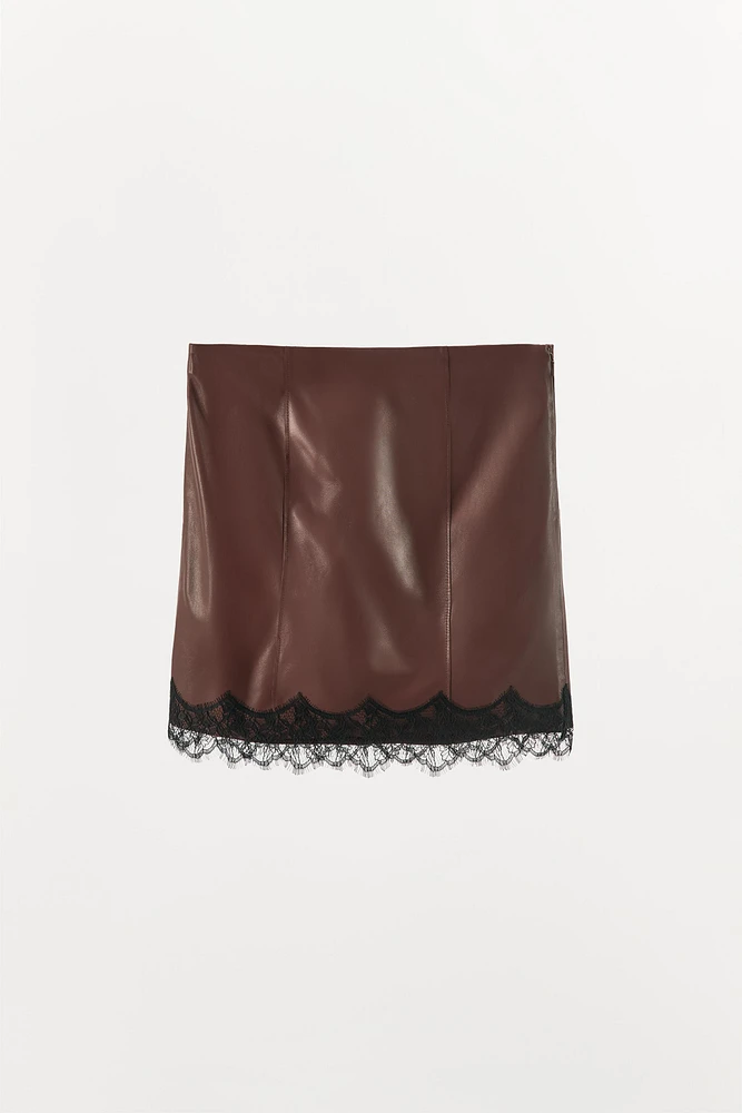 LIMITED EDITION LEATHER LACE SKIRT