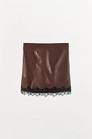 LIMITED EDITION LEATHER LACE SKIRT