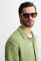 BOUCLÉ TEXTURED KNIT SHIRT