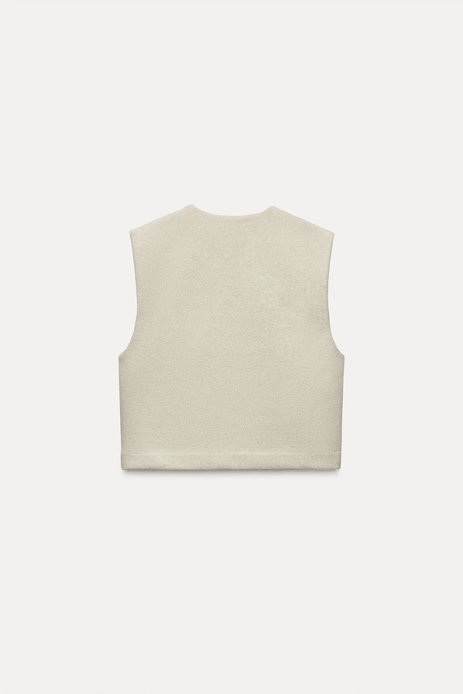 GILET DOUX À COL EN V