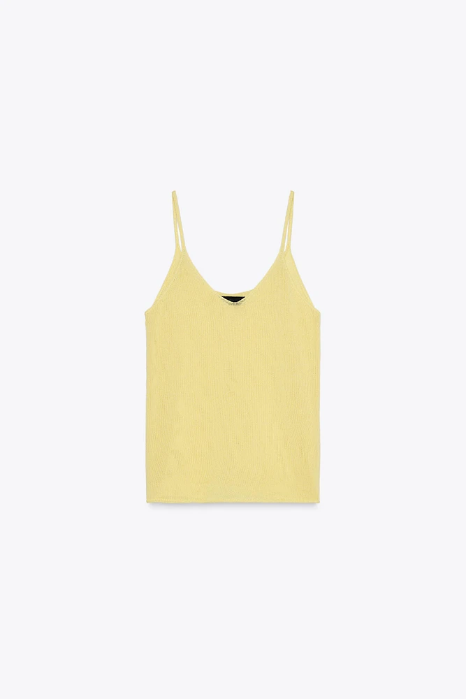 TOP EN MAILLE À BRETELLES