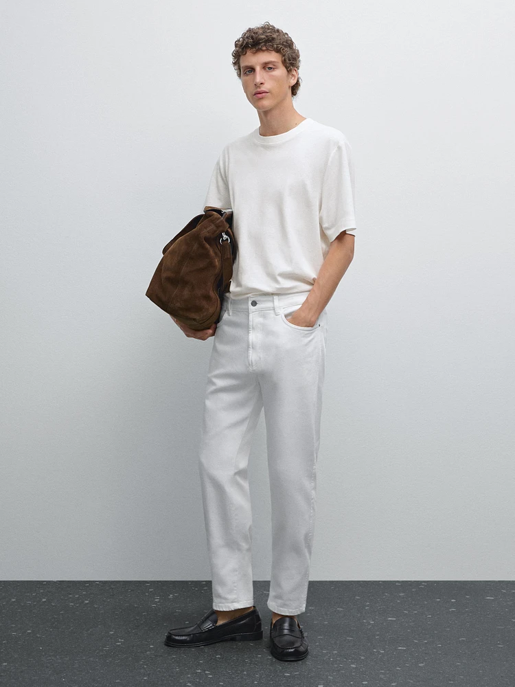 Slim fit denim trousers