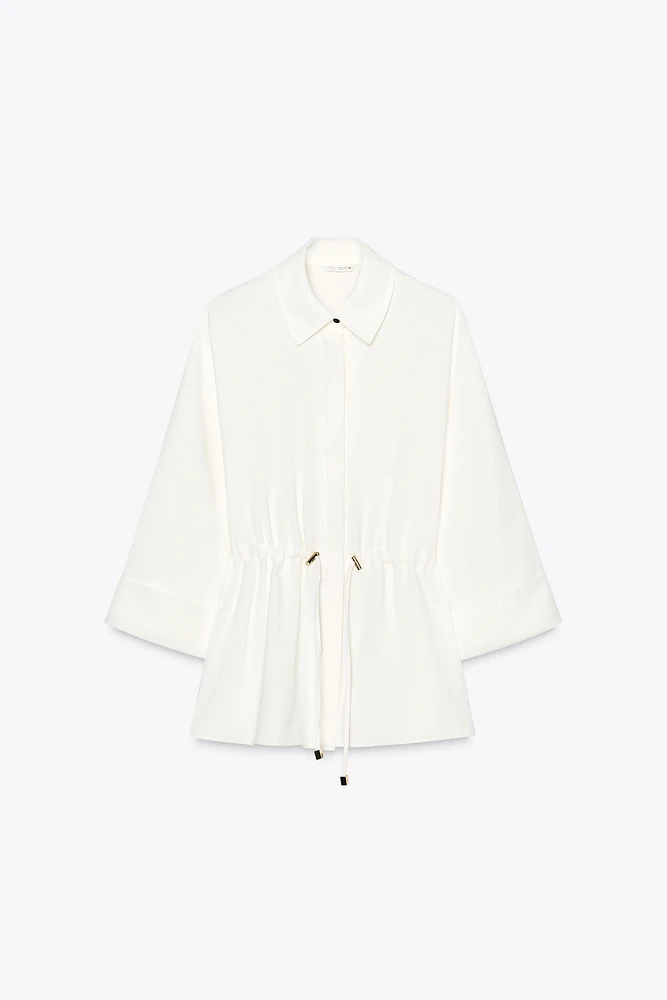GATHERED KIMONO SHIRT