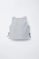 T-SHIRT RAYURES LACETS