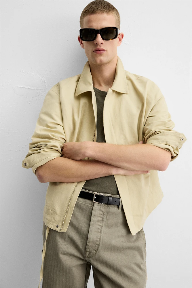 VESTE EN COTON ET LIN