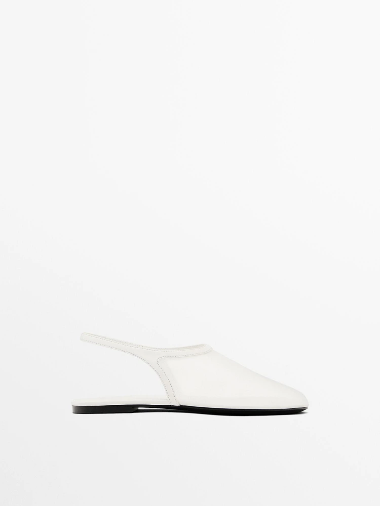 Mesh slingback ballet flats