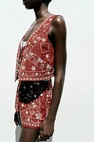 EMBROIDERED MIRROR VEST
