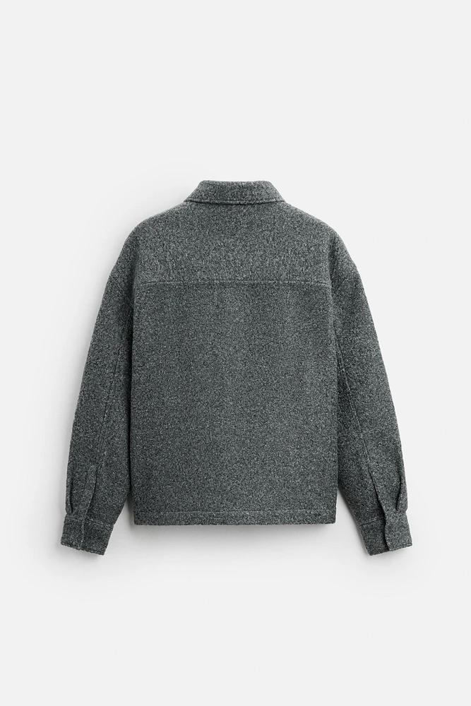 BOUCLÉ EFFECT OVERSHIRT