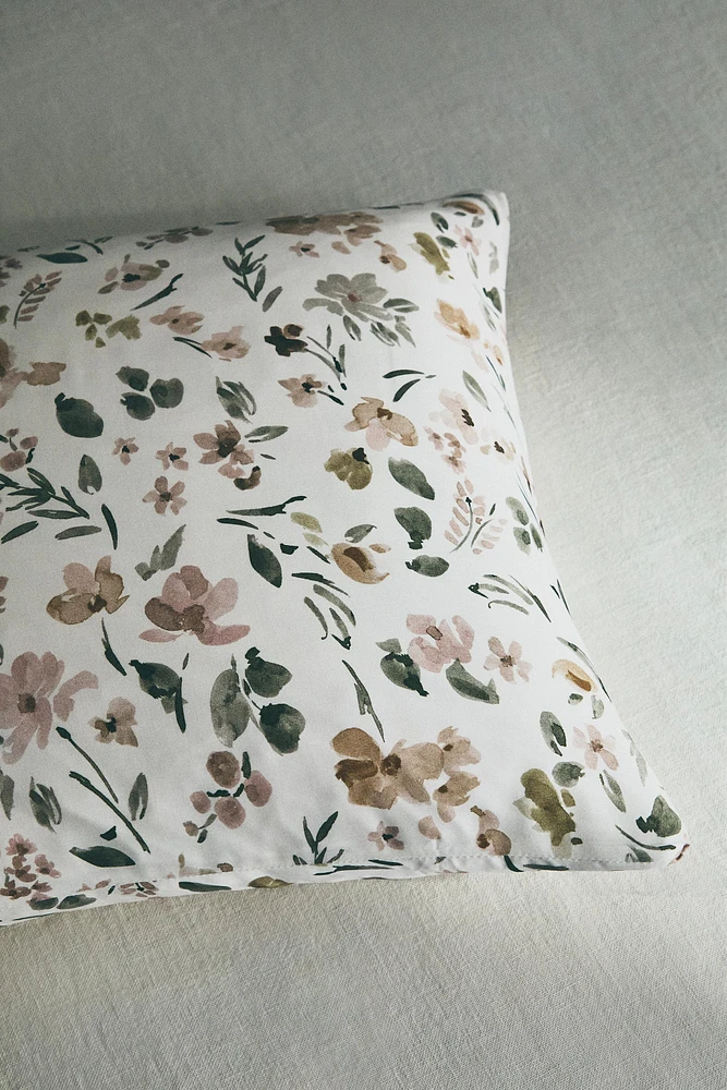 TAIE D’OREILLER SATIN IMPRIMÉ FLEUR