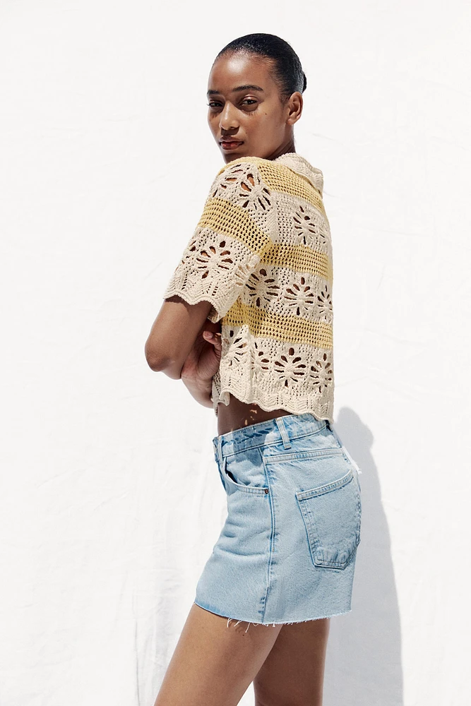 TOP EN MAILLE POINTELLE